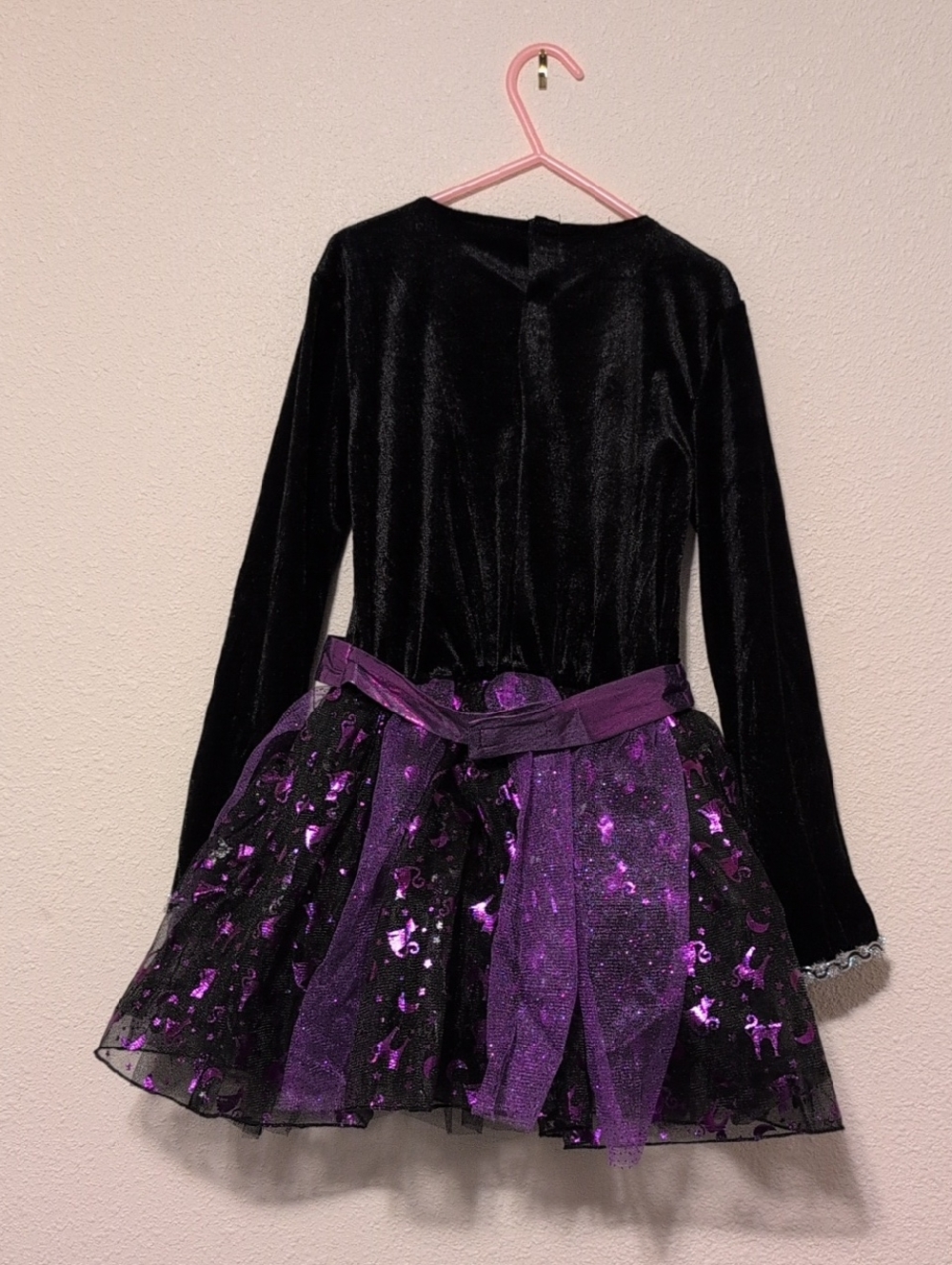 Spirit Girls Black and Purple Sparkle Witch Costume Dress - Picture 3 of 11